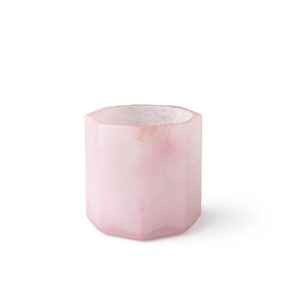 Pink Alabaster Octagonal Votive/Vase Lg - Pink