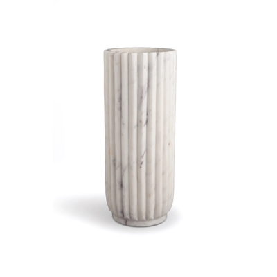 Scalloped Vase Lg. - White
