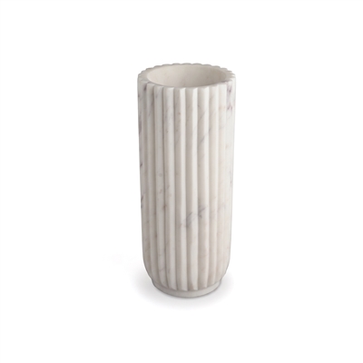 Scalloped Vase Lg. - White - Imagen 2