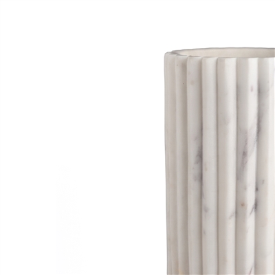 Scalloped Vase Lg. - White - Imagen 3
