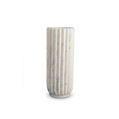 Scalloped Vase Med. - White
