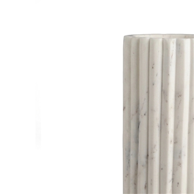 Scalloped Vase Med. - White - Imagen 3