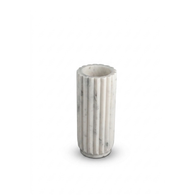 Scalloped Vase Sm. - White - Imagen 2