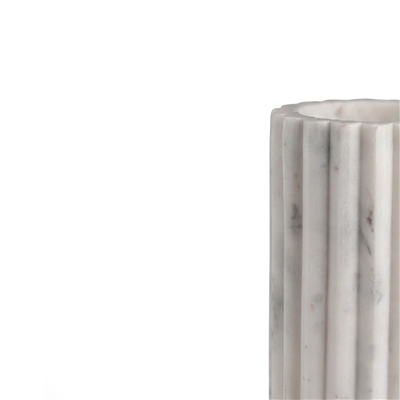 Scalloped Vase Sm. - White - Imagen 3