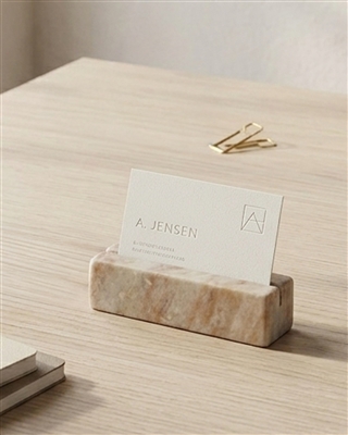 Toronto Marble Card Holder Long 4” - Beige - Imagen 4