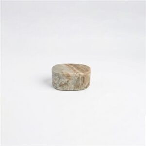 Toronto Marble Oval Display Box Sm. - Beige