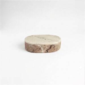 Toronto Marble Oval Display Box Med - Beige