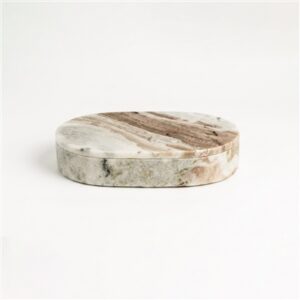 Toronto Marble Oval Display Box Lg - Beige