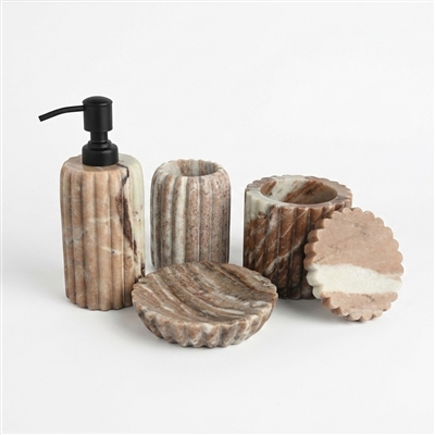 Toronto Marble Scalloped Lotion Bottle - Beige - Imagen 3