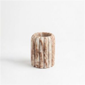 Toronto Marble Scalloped Tooth Brush Holder - Beige