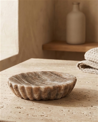 Toronto Marble Scalloped Soap Dish - Beige - Imagen 3