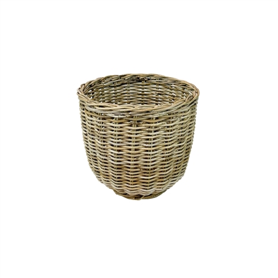 Set of 3 Grey Round Rattan Baskets - Grey - Grey - Imagen 2