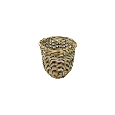 Set of 3 Grey Round Rattan Baskets - Grey - Grey - Imagen 4