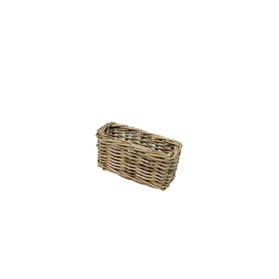Set of 3 Grey Rectangle Rattan Baskets - Grey - Grey - Imagen 4