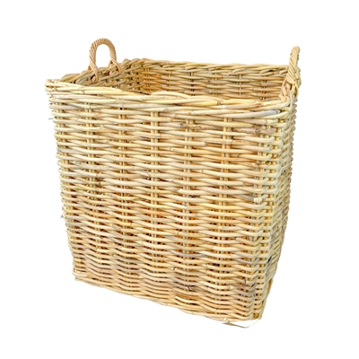Set of 2 Natural Square Rattan Baskets w/ No Wheels - Beige - Imagen 2