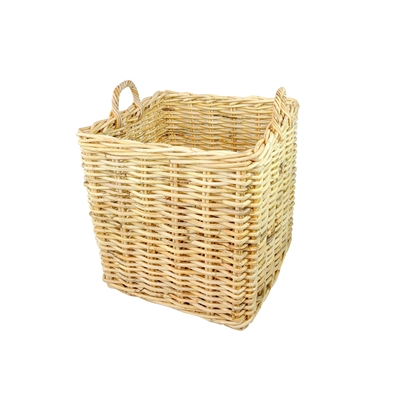 Set of 2 Natural Square Rattan Baskets w/ No Wheels - Beige - Imagen 3