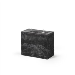 Rectangle 2-Wick Pillar Candle 6.3"x5.15"x3.15" Black -ST