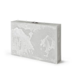 Rectangle 5-Wick Pillar Candle 15.75"x10.65"x3.15" Linen -ST