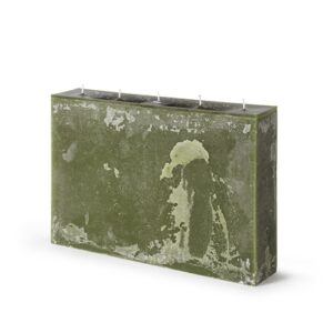 Rectangle 5-Wick Pillar Candle 15.75"x10.65"x3.15" Dark Green -ST