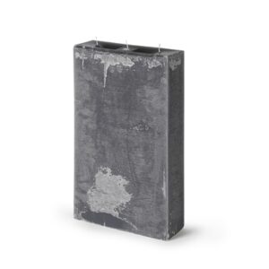 Rectangle 3-Wick Pillar Candle 9.45"x15.75"x3.15" Anthracite- ST