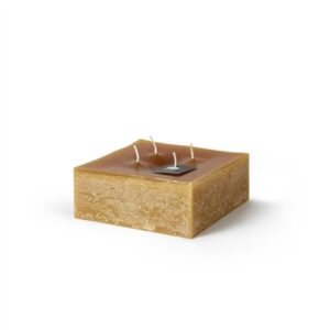 Square 1-Wick Pillar Candle 6"x6"x2" Chamois- ST