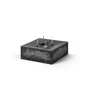 Square 1-Wick Pillar Candle 6"x6"x2" Black- ST