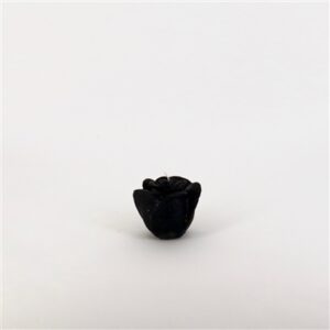 Small 1-Wick Rose Candle 3.35"Dia x 2.55" Black -ST - Black