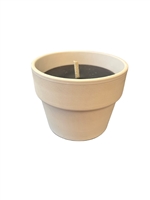 Terracotta White Candle H 4" & Dia 5"- ST - WHITE