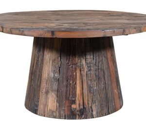 Wooden Coffee Table Dia 30” - Brown-ST - Brown
