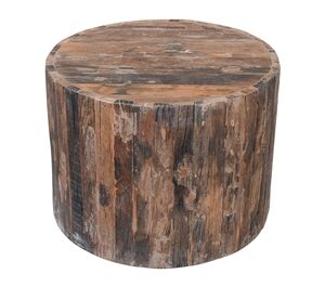 Wooden Coffee Table Dia 24” - Brown-ST - Brown