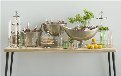 Raw Alum. Sq. Base Planter/Wine Cooler - RAW NICKEL - RAW NICKEL - Imagen 2