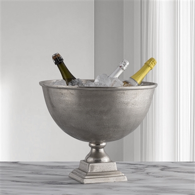 Raw Alum. Sq. Base Planter/Wine Cooler - RAW NICKEL - RAW NICKEL - Imagen 6
