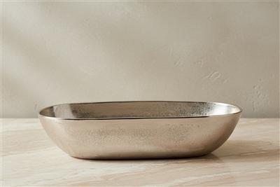 Lg. Raw Nickel Oval Bowl - RAW NICKEL - RAW NICKEL - Imagen 2