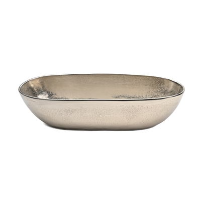 Lg. Raw Nickel Oval Bowl - RAW NICKEL - RAW NICKEL - Imagen 3