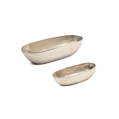 Lg. Raw Nickel Oval Bowl - RAW NICKEL - RAW NICKEL - Imagen 4