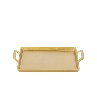 Alum. Tray w/Handles 10x14" - Ant. Brass - ANTIQUE BRASS - ANTIQUE BRASS