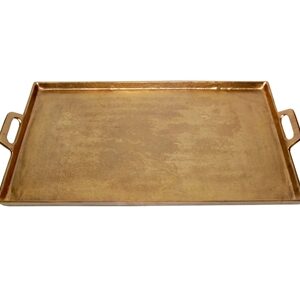 Alum. Tray w/Handles 11.5x20" - Ant. Brass - ANTIQUE BRASS - ANTIQUE BRASS