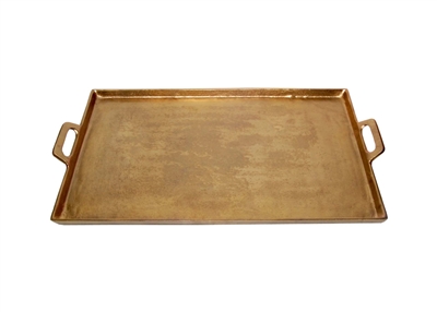 Alum. Tray w/Handles 11.5x20" - Ant. Brass - ANTIQUE BRASS - ANTIQUE BRASS