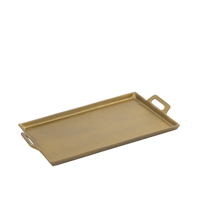 Alum. Tray w/Handles 11.5x20" - Ant. Brass - ANTIQUE BRASS - ANTIQUE BRASS - Imagen 2