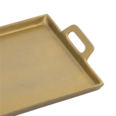 Alum. Tray w/Handles 11.5x20" - Ant. Brass - ANTIQUE BRASS - ANTIQUE BRASS - Imagen 3