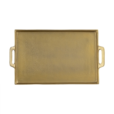 Alum. Tray w/Handles 11.5x20" - Ant. Brass - ANTIQUE BRASS - ANTIQUE BRASS - Imagen 4