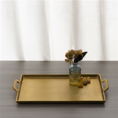 Alum. Tray w/Handles 11.5x20" - Ant. Brass - ANTIQUE BRASS - ANTIQUE BRASS - Imagen 5