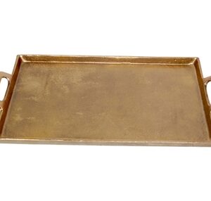 Alum. Tray w/Handles 15x25" - Ant. Brass - ANTIQUE BRASS - ANTIQUE BRASS