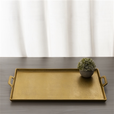 Alum. Tray w/Handles 15x25" - Ant. Brass - ANTIQUE BRASS - ANTIQUE BRASS - Imagen 5