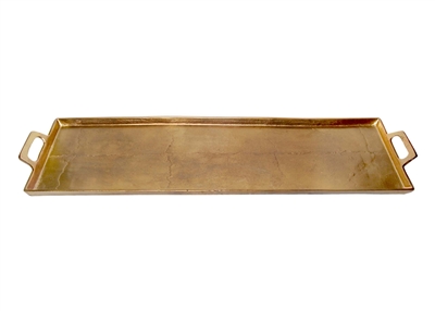Alum. Tray w/Handles 10x34" - Ant. Brass - ANTIQUE BRASS - ANTIQUE BRASS
