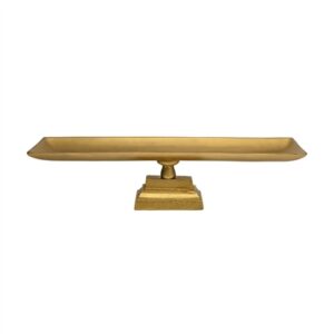 Sm. Cast Aluminum Tray/Dish on Foot Antique Brass 23.2" - ANTIQUE BRASS - ANTIQUE BRASS