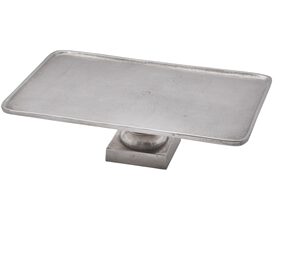 Lg. Cast Aluminum Tray on Stand - NICKEL - NICKEL