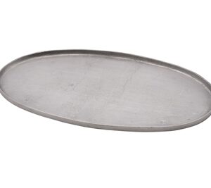 Sm. Cast Aluminum Oval Tray Raw Nickel 29.5" - NICKEL - NICKEL