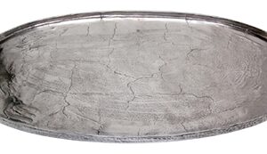 Lg. Cast Aluminum Oval Tray Raw Nickel 38.6" - NICKEL - NICKEL