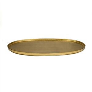 Sm. Cast Aluminum Oval Tray Antique Brass 29.5" - ANTIQUE BRASS - ANTIQUE BRASS